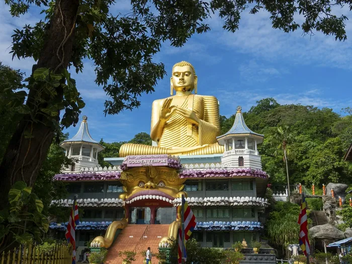 Framed Print : Seated Buddha, golden temple, Dambulla Framed Print : Seated Buddha, golden temple, Dambulla