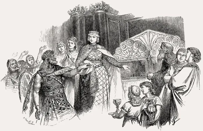 Framed Print : Second marriage with Autari, Theodelinda or Theudelinde Framed Print : Second marriage with Autari, Theodelinda or Theudelinde