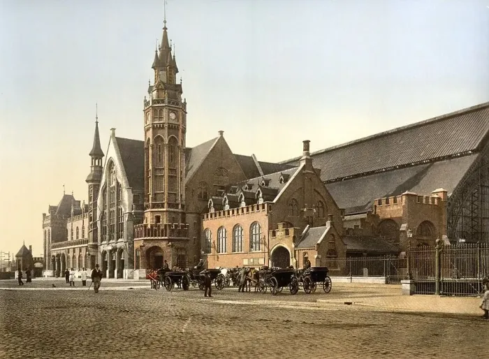 Framed Print : Second railway station (around 1890-1900) of Bruges Framed Print : Second railway station (around 1890-1900) of Bruges