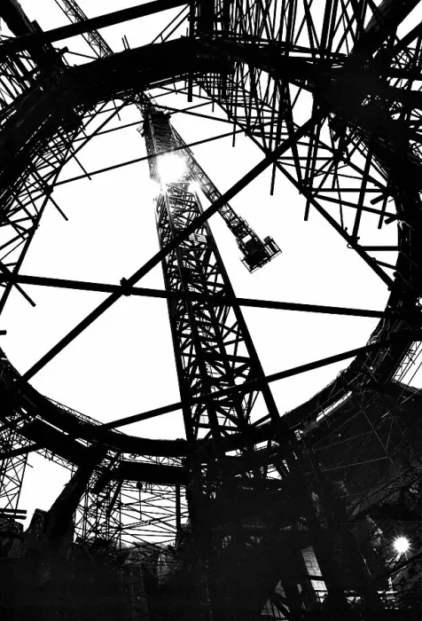 Framed Print : Section of the roof of the Reichstag building for the construction of the dome