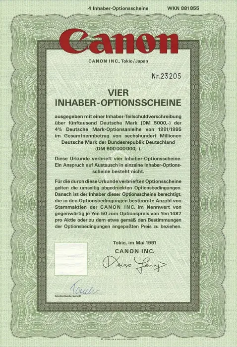 Framed Print : Securities certificate, bearer warrant Framed Print : Securities certificate, bearer warrant