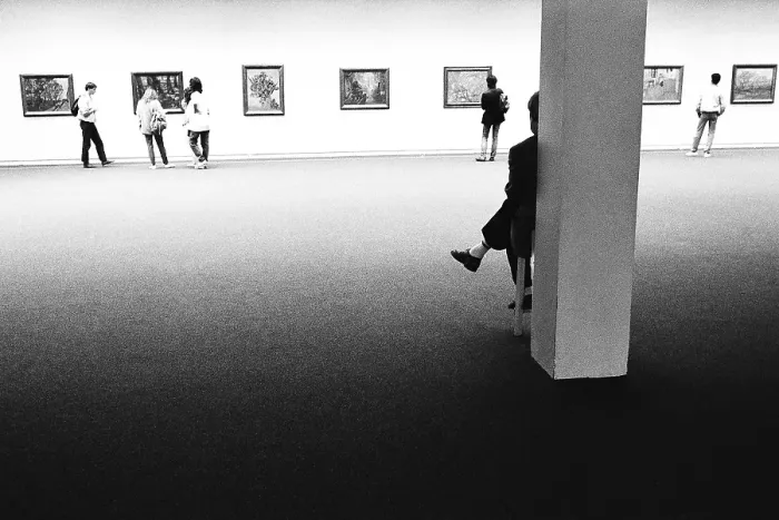 Framed Print : Security woman inside Van Gogh Museum Amsterdam Netherlands Holland 1986