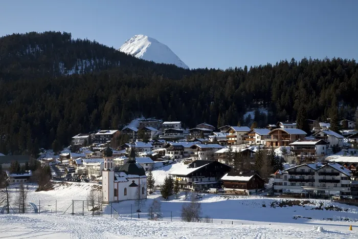 Framed Print : Seefeld townscape with Seekirchl chapel Framed Print : Seefeld townscape with Seekirchl chapel
