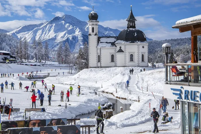 Framed Print : Seekirchl at the ski resort with Hocheder 2797m in winter Framed Print : Seekirchl at the ski resort with Hocheder 2797m in winter