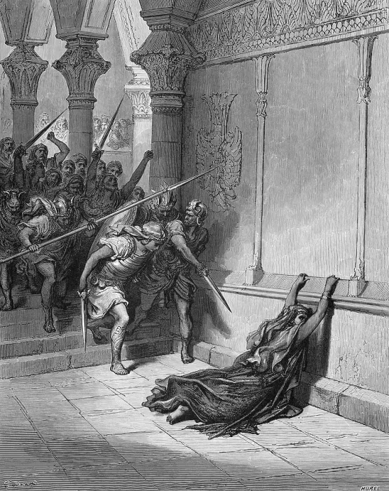 Framed Print : They seize Athaliah, bring her out of the temple and kill her on the way