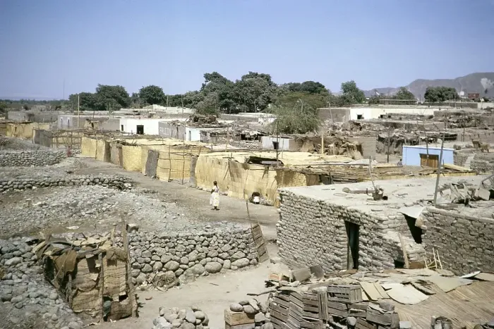 Framed Print : Self-built houses and mud houses in Nazca, Peru, South America around 1962, South America