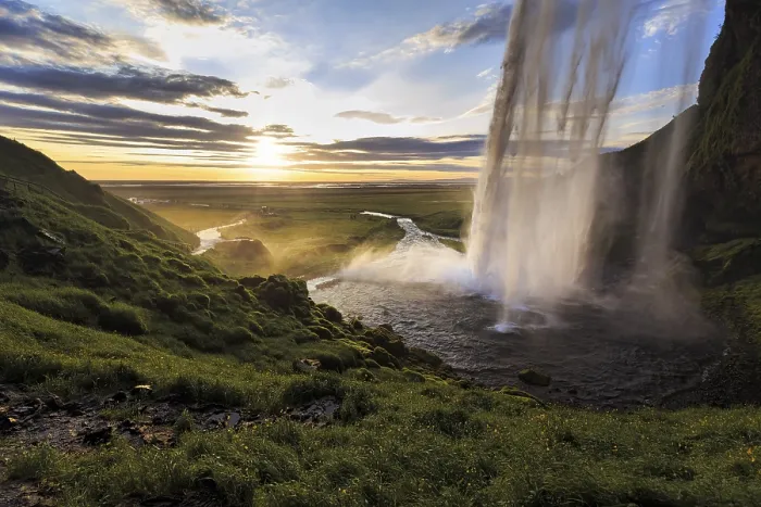 Framed Print : Seljalandsfoss at sunset, Suourland