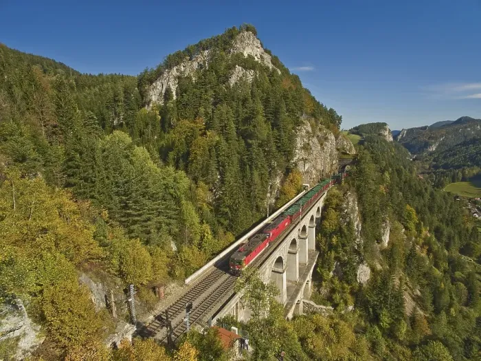 Framed Print : Semmering Railway runs via Krauselklause viaduct