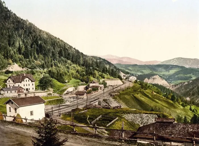 Framed Print : Semmering Railway, Semmering Station and Hotel Stephanie Framed Print : Semmering Railway, Semmering Station and Hotel Stephanie