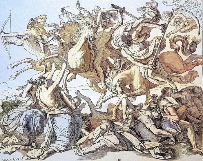 Framed Print : The sending of the four apocalyptic horsemen Framed Print : The sending of the four apocalyptic horsemen