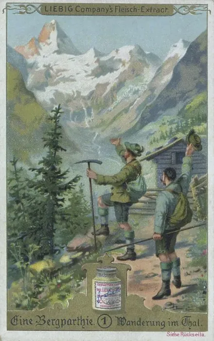 Framed Print : Series Eine Bergpartie, Wanderung im Tal
