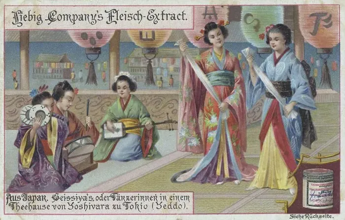 Framed Print : Series From Japan, Geishas or Dancers in a Tea House of Yoshivara in Tokyo