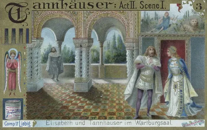 Framed Print : Series Opera Tannhaeuser, Elisabeth and Tannhaeuser in the Wartburg Hall