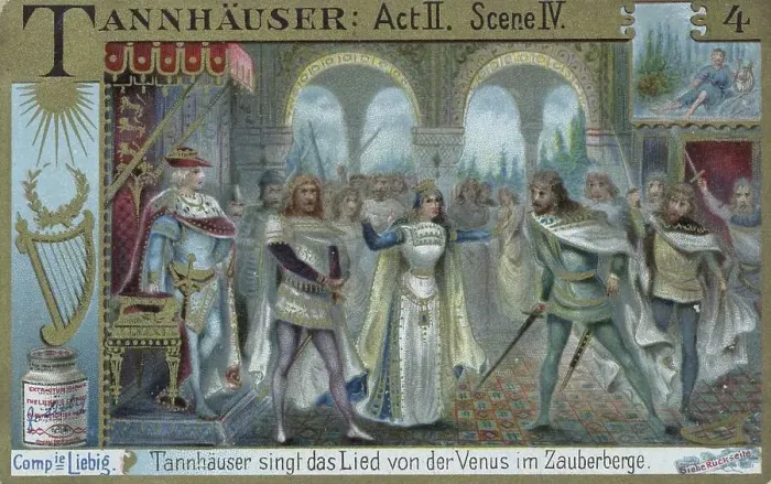 Framed Print : Series Opera Tannhaeuser, Tannhaeuser sings the song of Venus in the magic mountain