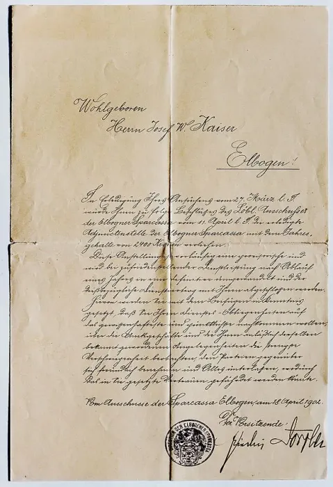 Framed Print : Service contract of the Sparkassa Elbogen in Suetterlin script from 1902 Framed Print : Service contract of the Sparkassa Elbogen in Suetterlin script from 1902