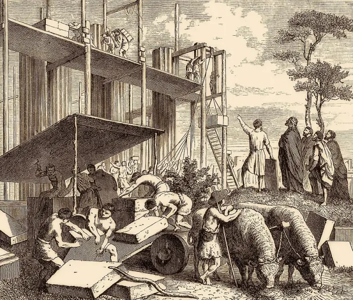 Framed Print : Servius Tullius building a temple to Diana on the Aventine Hill Framed Print : Servius Tullius building a temple to Diana on the Aventine Hill