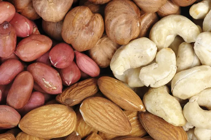 Framed Print : Set of nuts - peanuts, cashews, almonds, walnuts Framed Print : Set of nuts - peanuts, cashews, almonds, walnuts