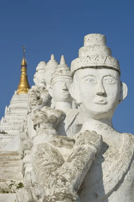 Framed Print : Settawya pagoda and statues, Mingun Framed Print : Settawya pagoda and statues, Mingun