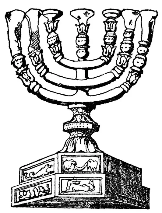 Framed Print : Seven-armed candlestick, candelabra