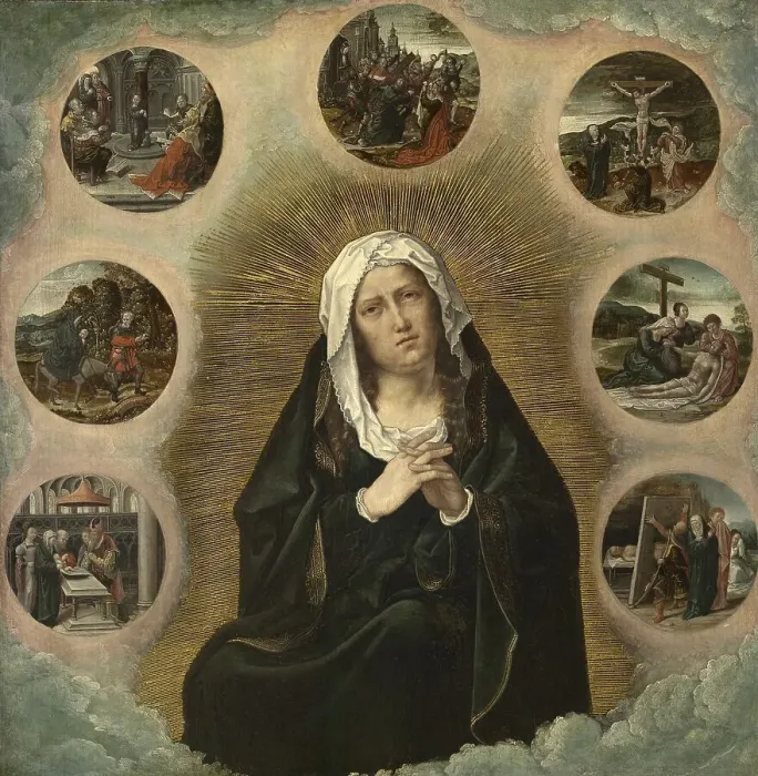 Framed Print : The Seven Sorrows of Mary, painting by Bernard von Orley Framed Print : The Seven Sorrows of Mary, painting by Bernard von Orley
