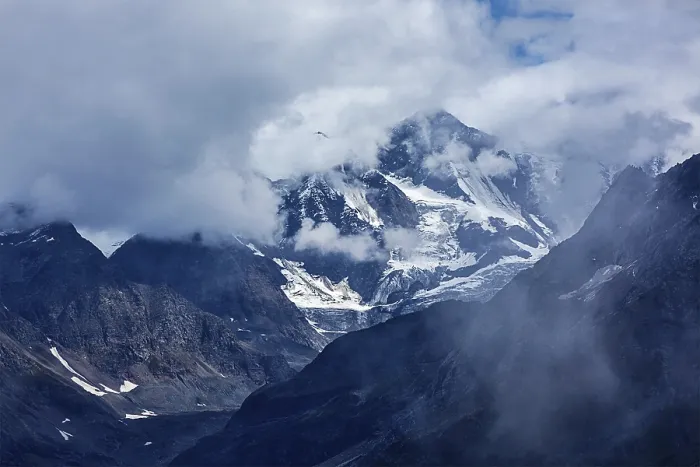 Framed Print : Severe HImalayas mountains in clouds. India