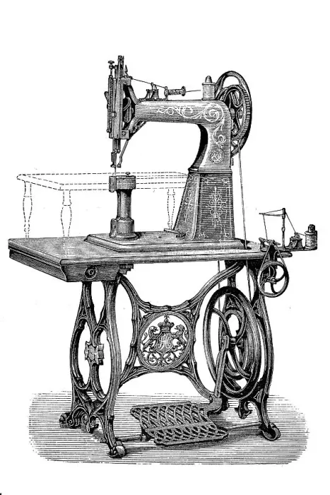 Framed Print : Sewing machine 1890: Machine for shoemakers and saddlers by Biesolt & Locke