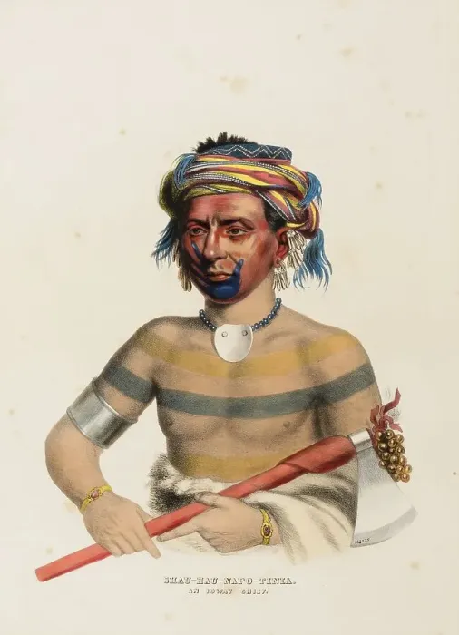 Framed Print : Shau-Hau-Napo-Tinta. An Ioway Chief (ca)