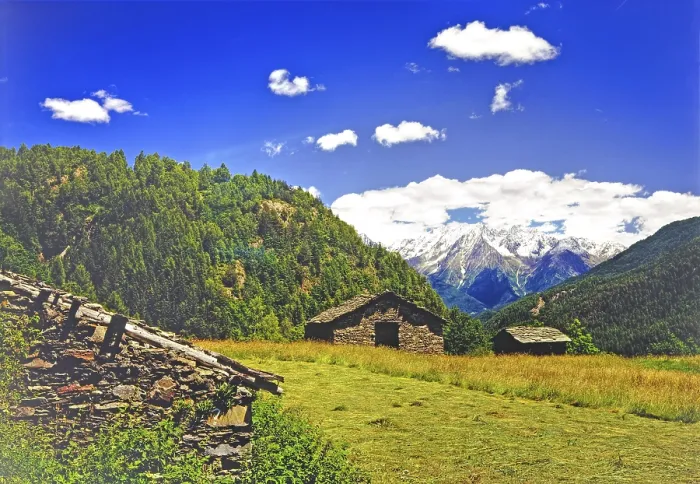 Framed Print : Shelter, summer, Alpine foothills