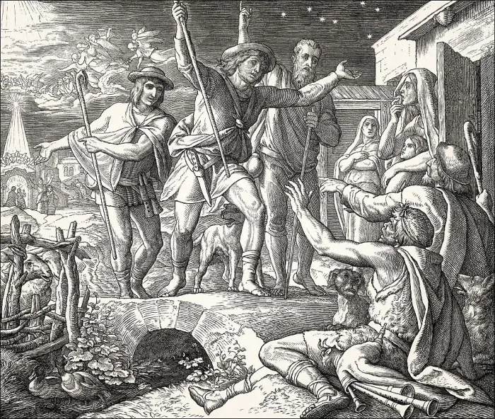 Framed Print : Shepherds spreading the good news Framed Print : Shepherds spreading the good news