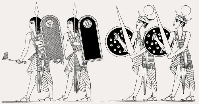 Framed Print : Sherden as bodyguards of Ramesses II Framed Print : Sherden as bodyguards of Ramesses II