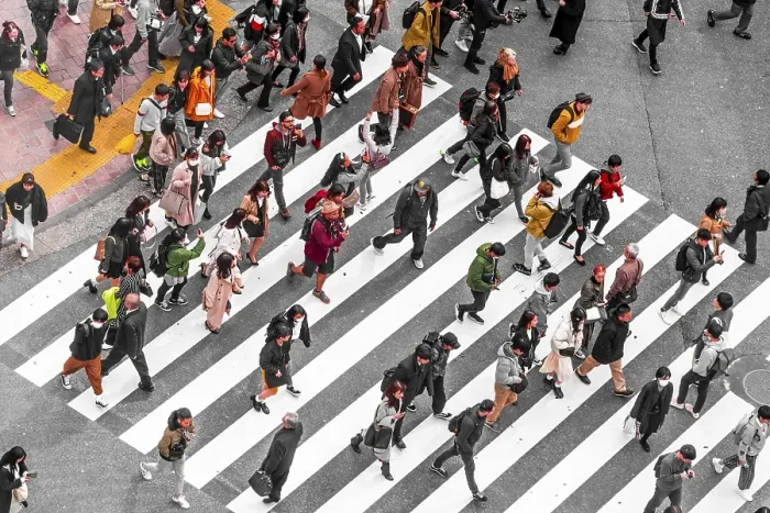 Framed Print : Shibuya crossing, crowds at intersection