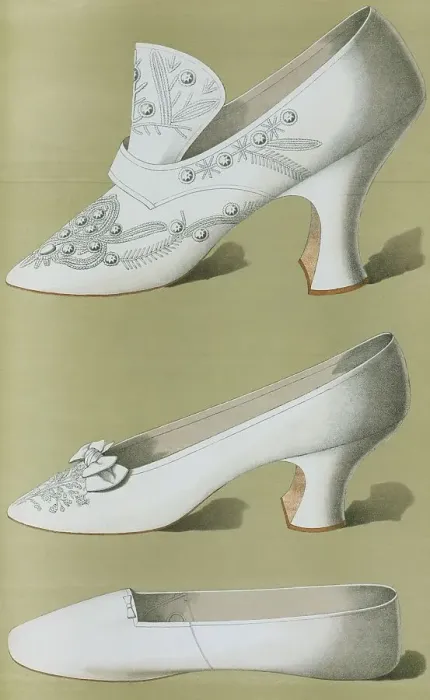 Framed Print : Shoe fashion in 1900, Women's shoes