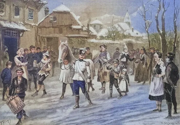 Framed Print : Shoeing a carnival horse in Gaistal Framed Print : Shoeing a carnival horse in Gaistal