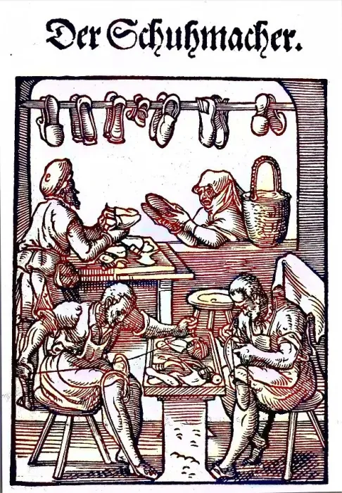 Framed Print : The Shoemaker, woodcut