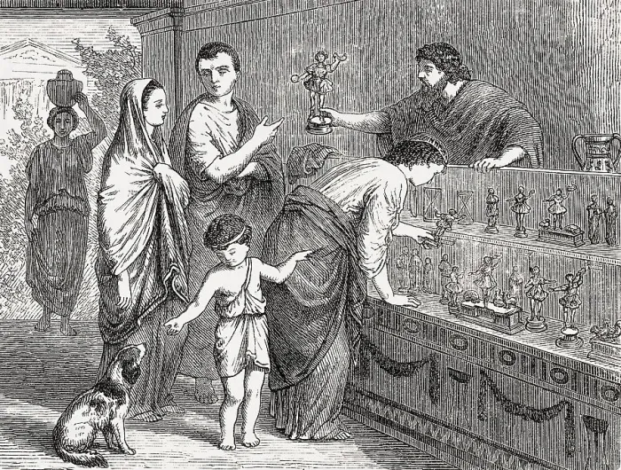 Framed Print : A shop selling statues of domestic Lares Framed Print : A shop selling statues of domestic Lares