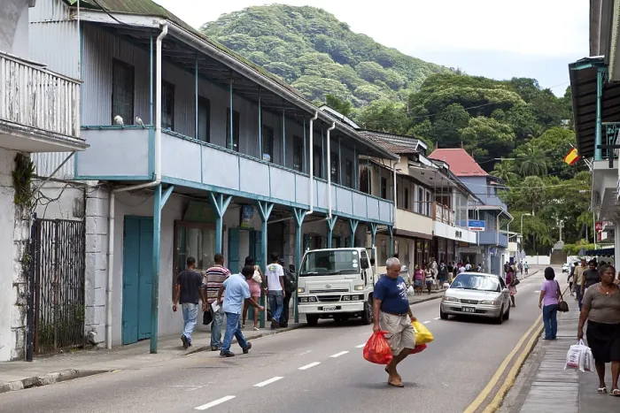 Framed Print : Shops on Independence Avenue, Victoria