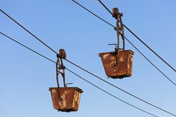 Framed Print : Shovels on the ropeway leading from the old coal mine in Longyearbyen