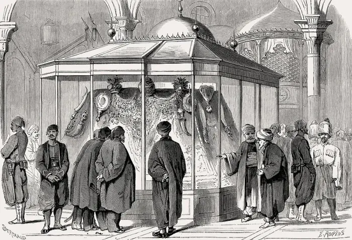 Framed Print : Showcase with the Turkish crown jewels
