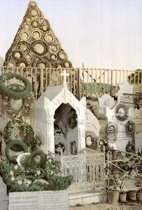 Framed Print : Shrine for Leon Gambetta, Paris, France, Historical, around 1900, digitally restored reproduction from a 19th century model, Europe