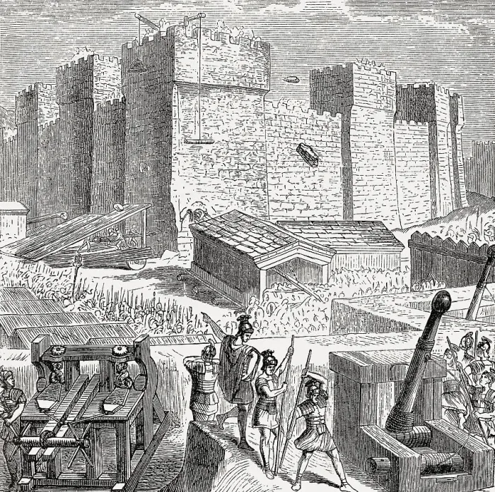 Framed Print : Siege of the ancient Greek city of Akragas by the Romans in 262 BCE