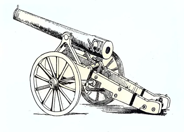 Framed Print : Siege artillery of Prussia, situation from the time of the Franco-Prussian War Framed Print : Siege artillery of Prussia, situation from the time of the Franco-Prussian War