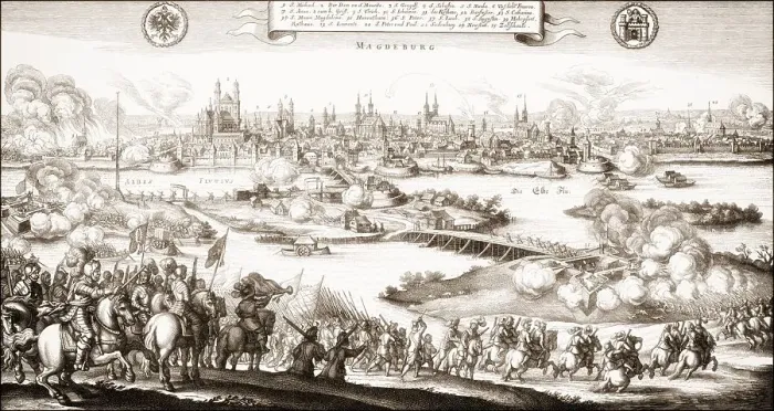 Framed Print : The siege and destruction of Magdeburg in 1631 by imperial troops under Tilly Framed Print : The siege and destruction of Magdeburg in 1631 by imperial troops under Tilly