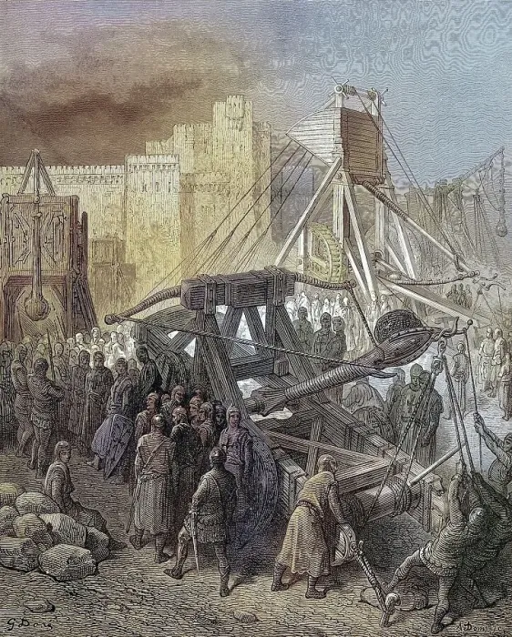 Framed Print : Siege engines of the Crusaders