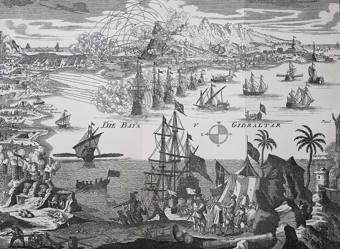 Framed Print : The siege of Gibraltar by the Spanish in 1727 Framed Print : The siege of Gibraltar by the Spanish in 1727