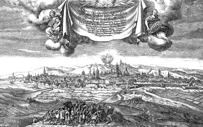 Framed Print : The Siege of Prague by the Swedes under Count Palatine Karl Gustav and Count Koenigsmark Framed Print : The Siege of Prague by the Swedes under Count Palatine Karl Gustav and Count Koenigsmark