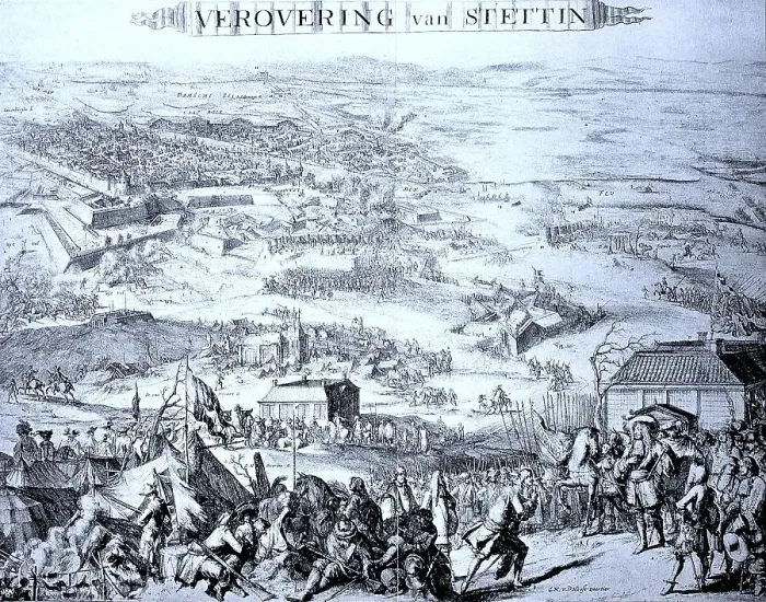 Framed Print : The siege of Szczecin occurred in August 1676 during the Swedish-Brandenburg War Framed Print : The siege of Szczecin occurred in August 1676 during the Swedish-Brandenburg War