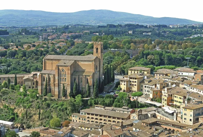 Framed Print : Siena, Basilica of San Domenico and the surrounding area