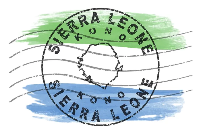 Framed Print : Sierra Leone Kono Round Seal Map Design