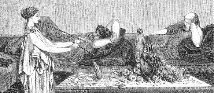 Framed Print : Siesta, sleeping men and a servant with a flute
