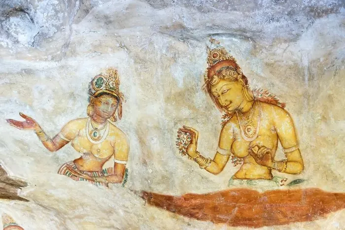 Framed Print : Sigiriya Wall Frescoes, Sigiriya or Lion Rock
